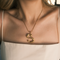 BAMBOO INITIAL PENDANT NECKLACE