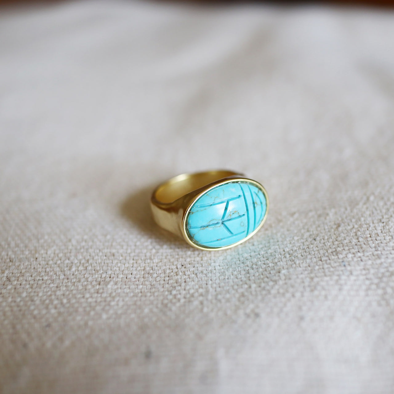TURQUOISE SCARAB RING