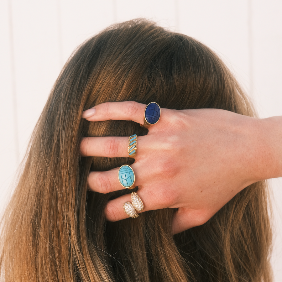 LAPIS SCARAB RING