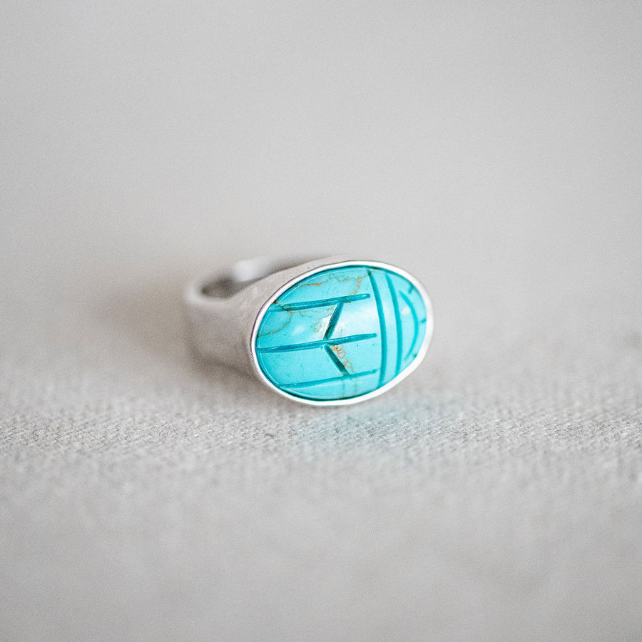 TURQUOISE SCARAB RING
