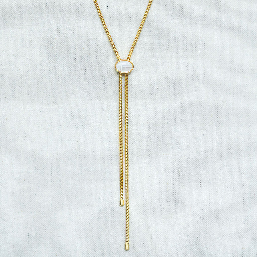 Scarab Lariat - Mother of Pearl
