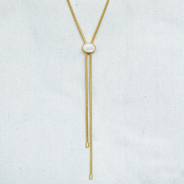Scarab Lariat - Mother of Pearl